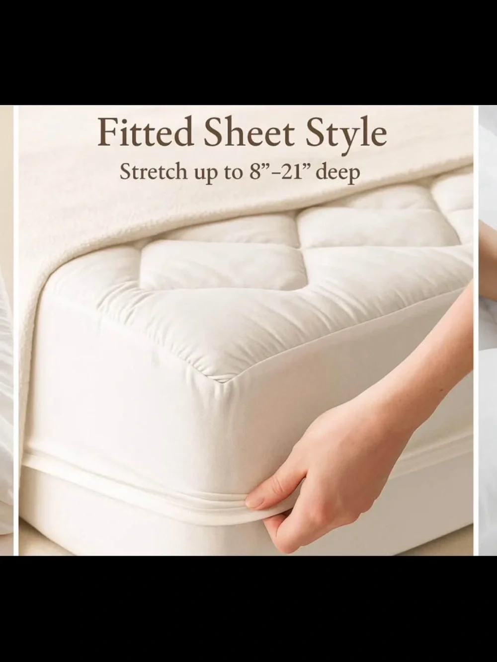 White Cooling Mattress Topper - Soft, Breathable Comfort